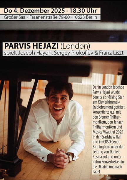 Parvis Hejazi. Klavierkonzert in Berlin