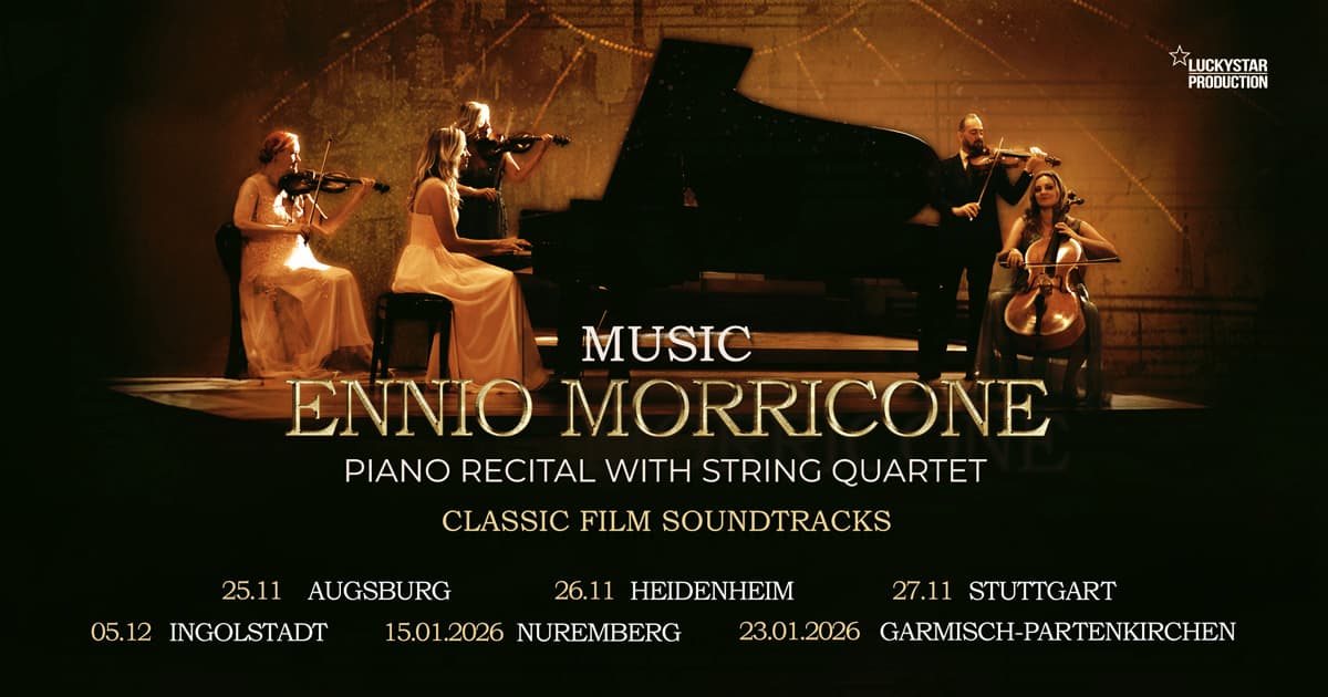 Musik von Ennio Morricone. Klavierkonzert mit Streichquartett