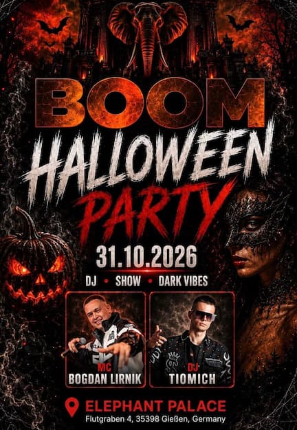 Boom Halloween Party in Gießen