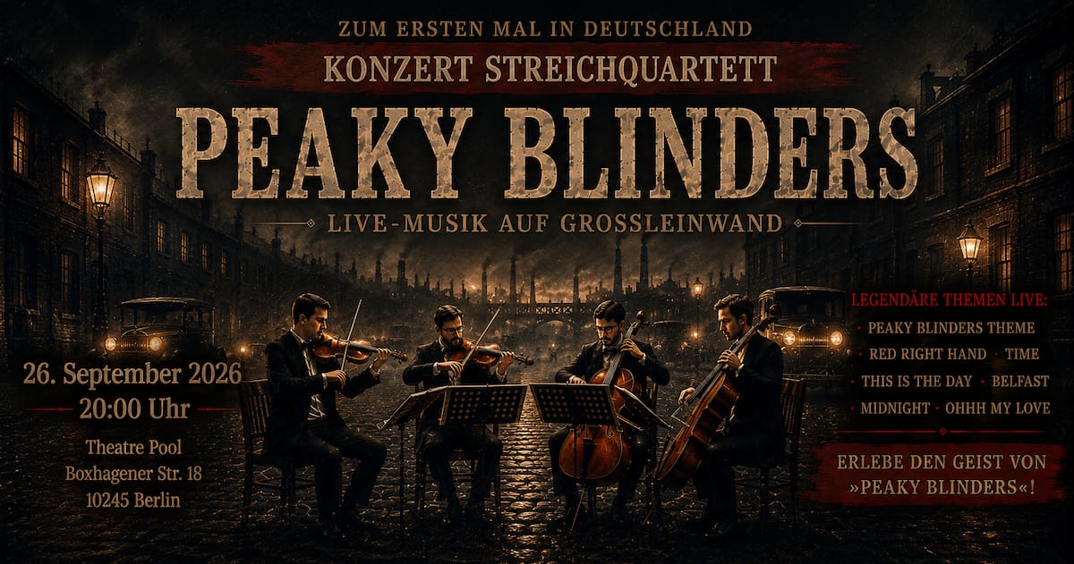 Tribute to the series “Peaky Blinders”. String Quartet Concert in Berlin