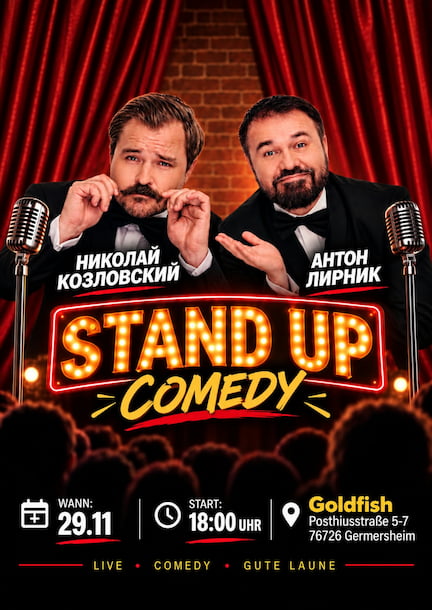 Anton Lirnik und Nikolay Kozlovskiy. Stand-up in Germersheim